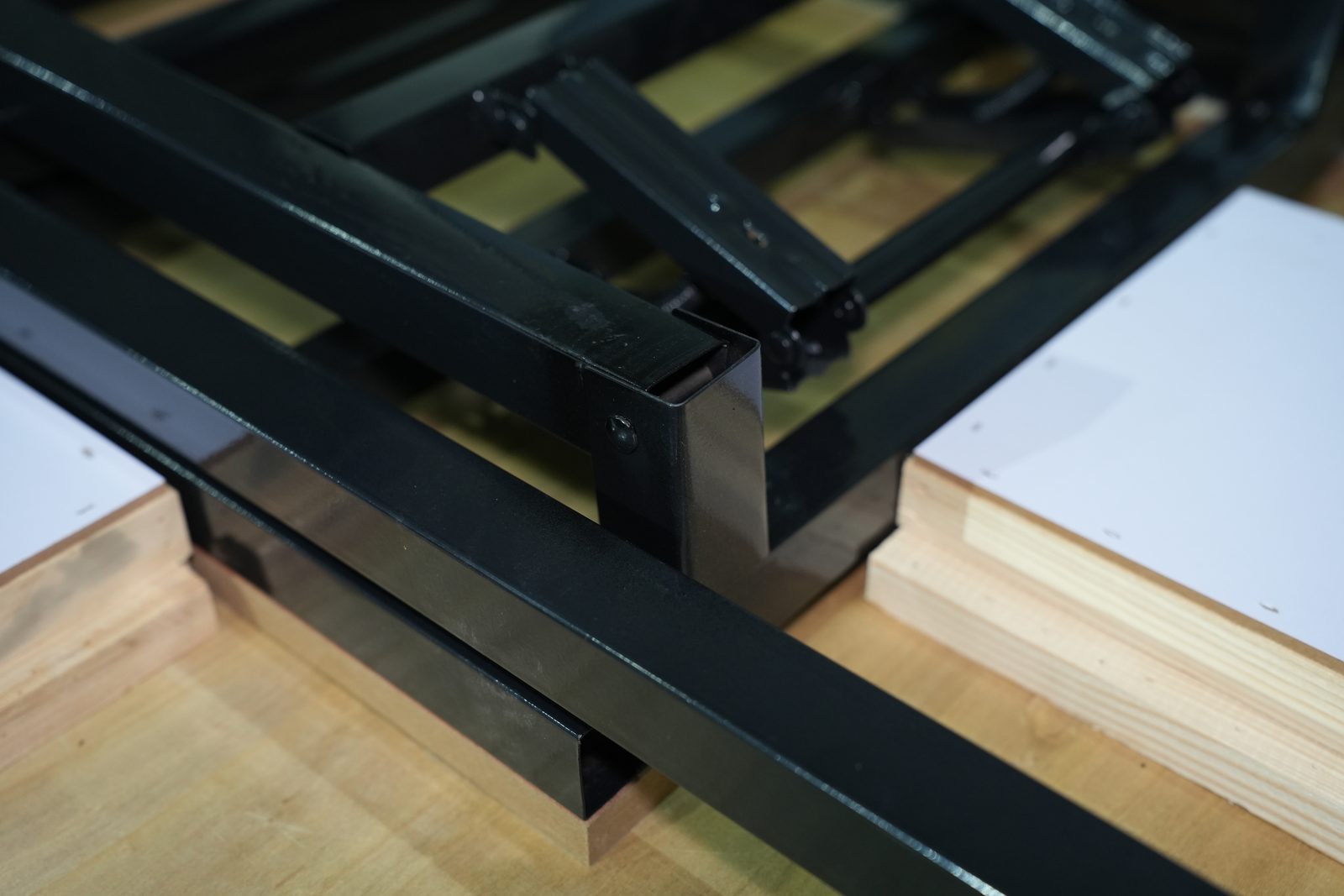 Reinforced square steel frame