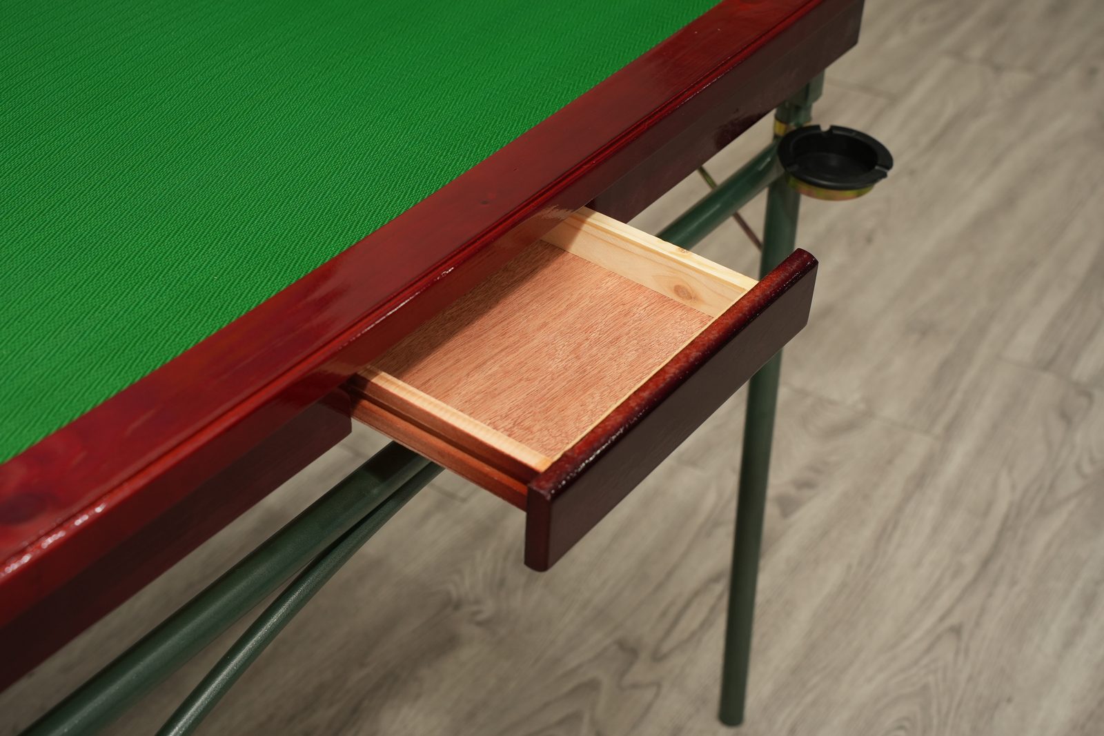 Solid wood drawer pulled open